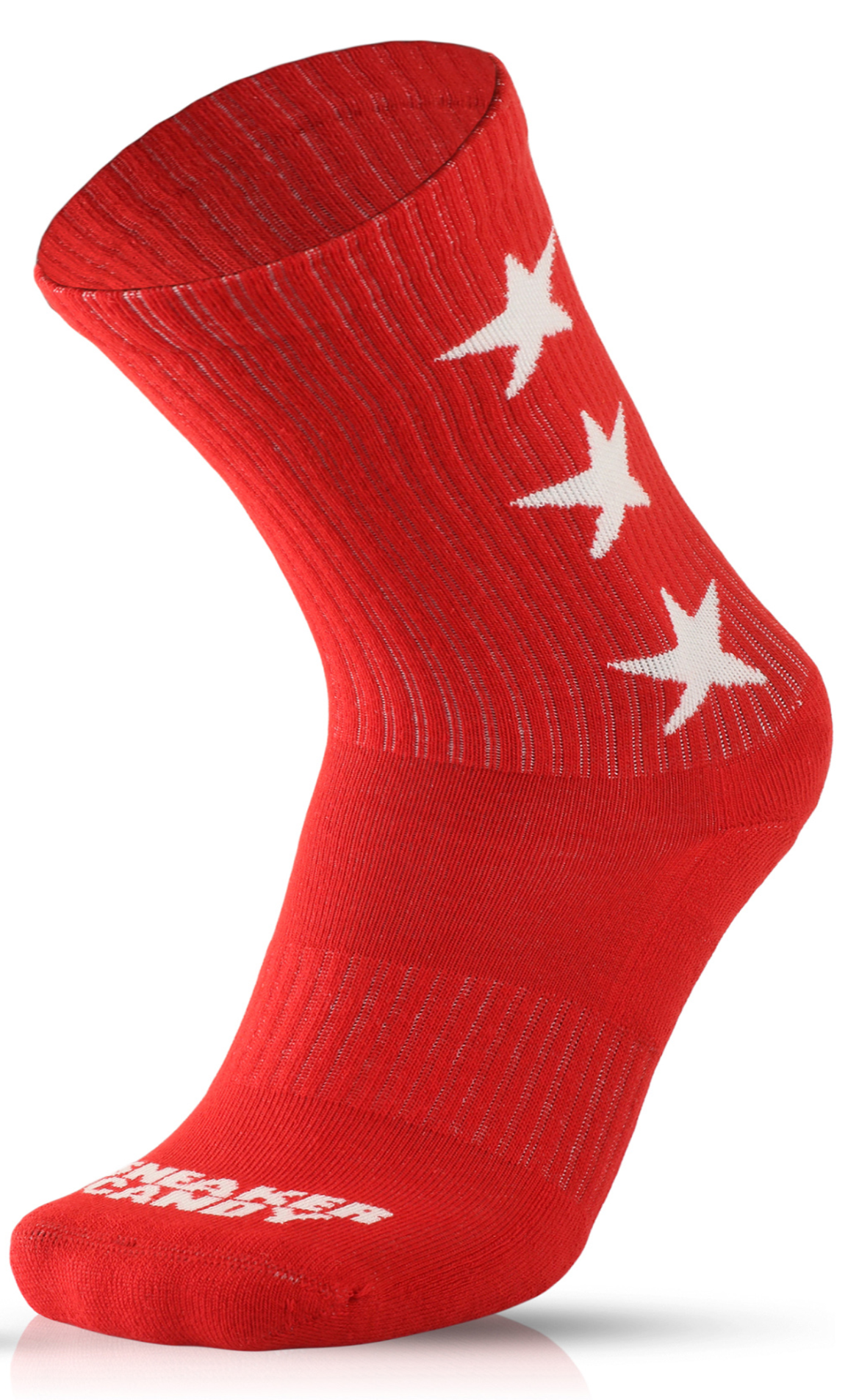 "3 Star" Red and White Socks