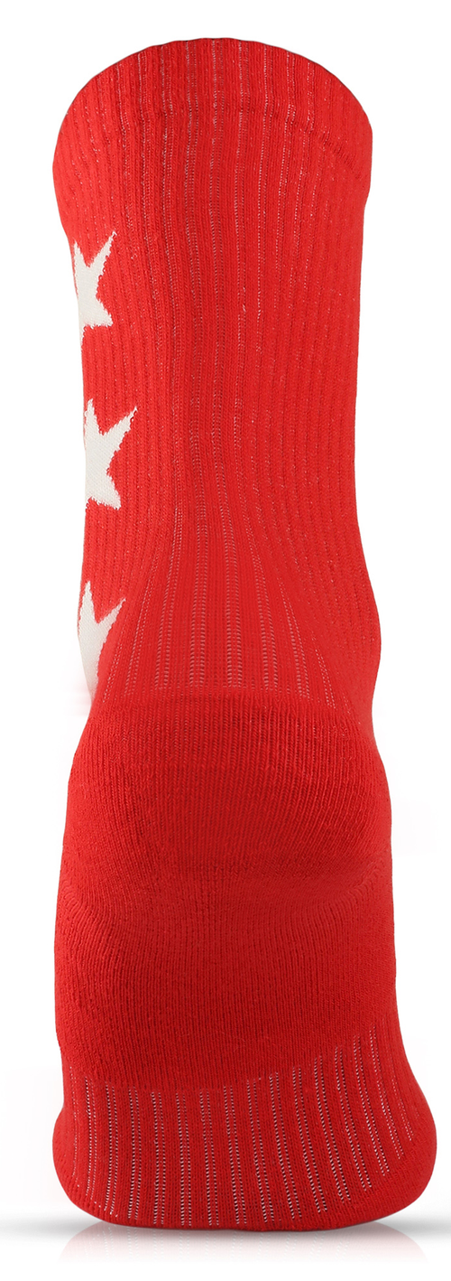 "3 Star" Red and White Socks