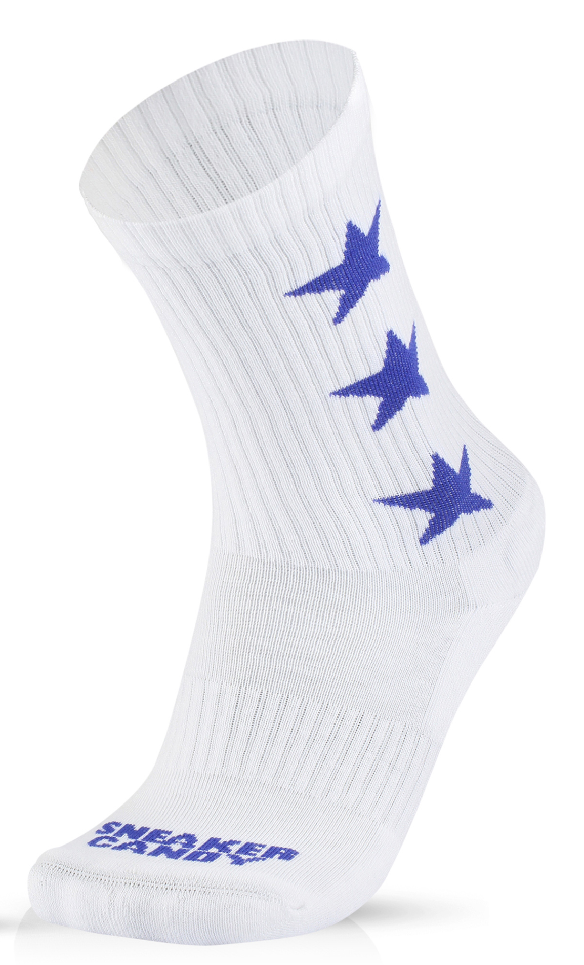 "3 Star" White & Blue Socks