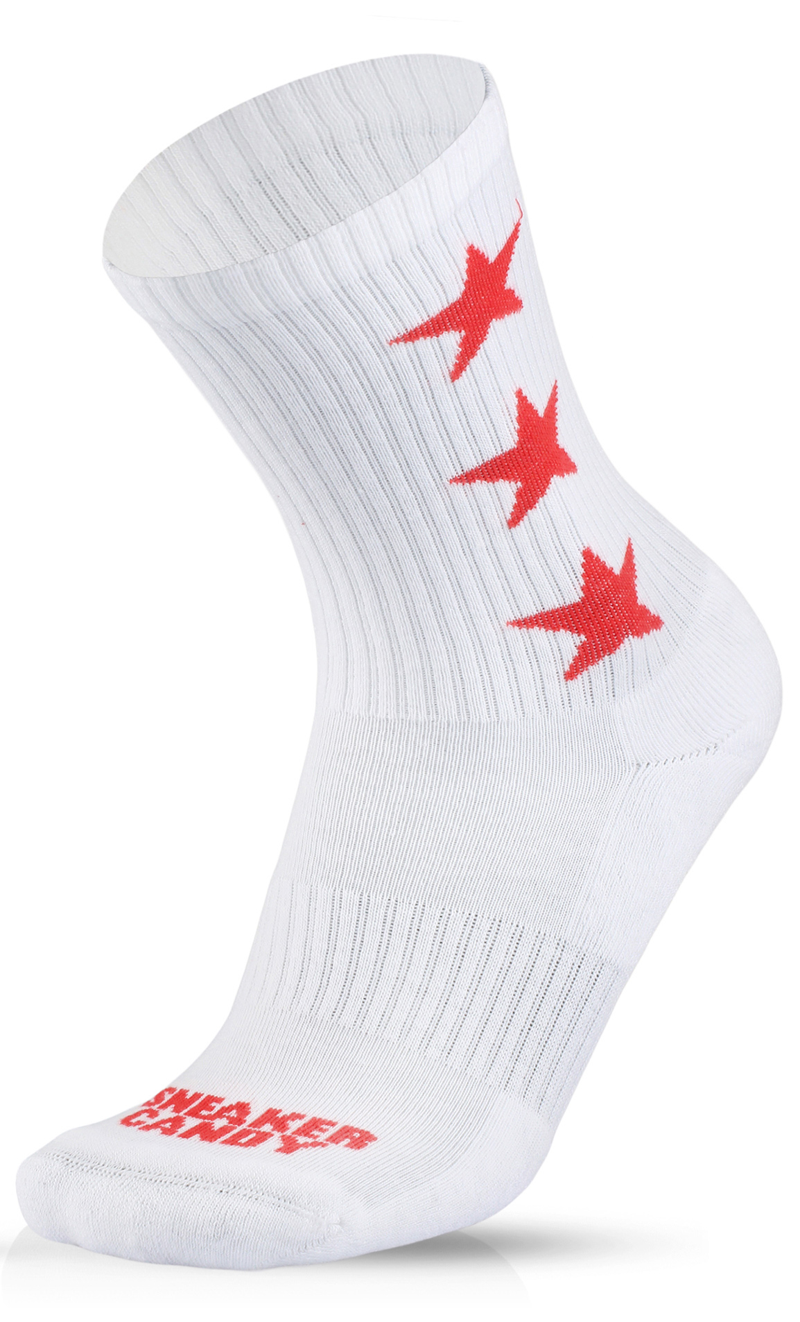 "3 Star" White and Red Socks