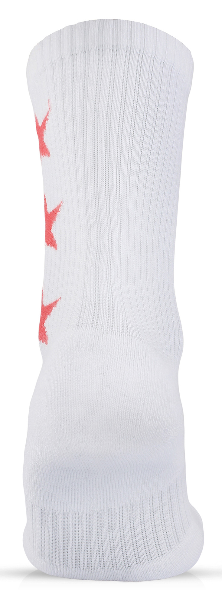 "3 Star" White and Red Socks