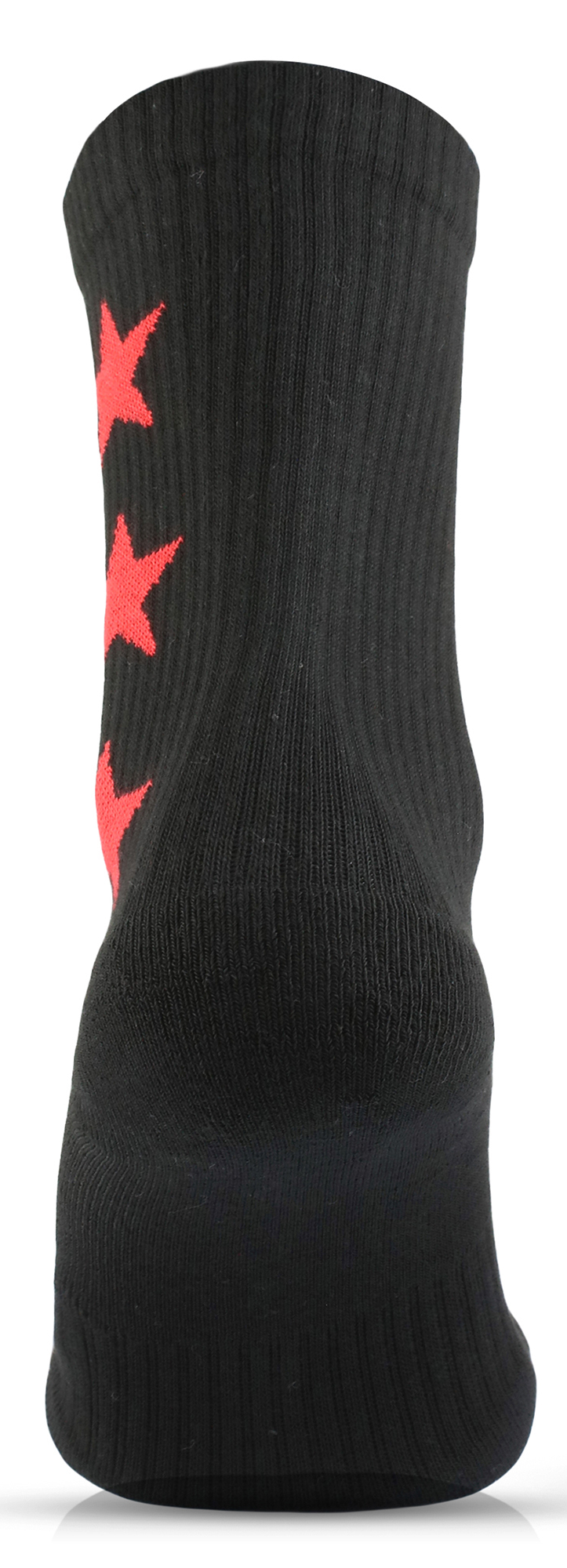 "3 Star" Black and Red Socks