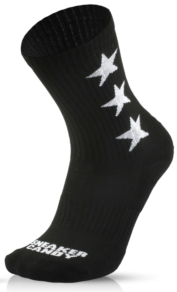 "3 Star" Black and White Socks