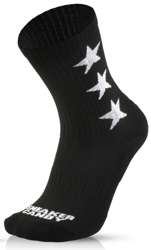 "3 Star" Black and White Socks