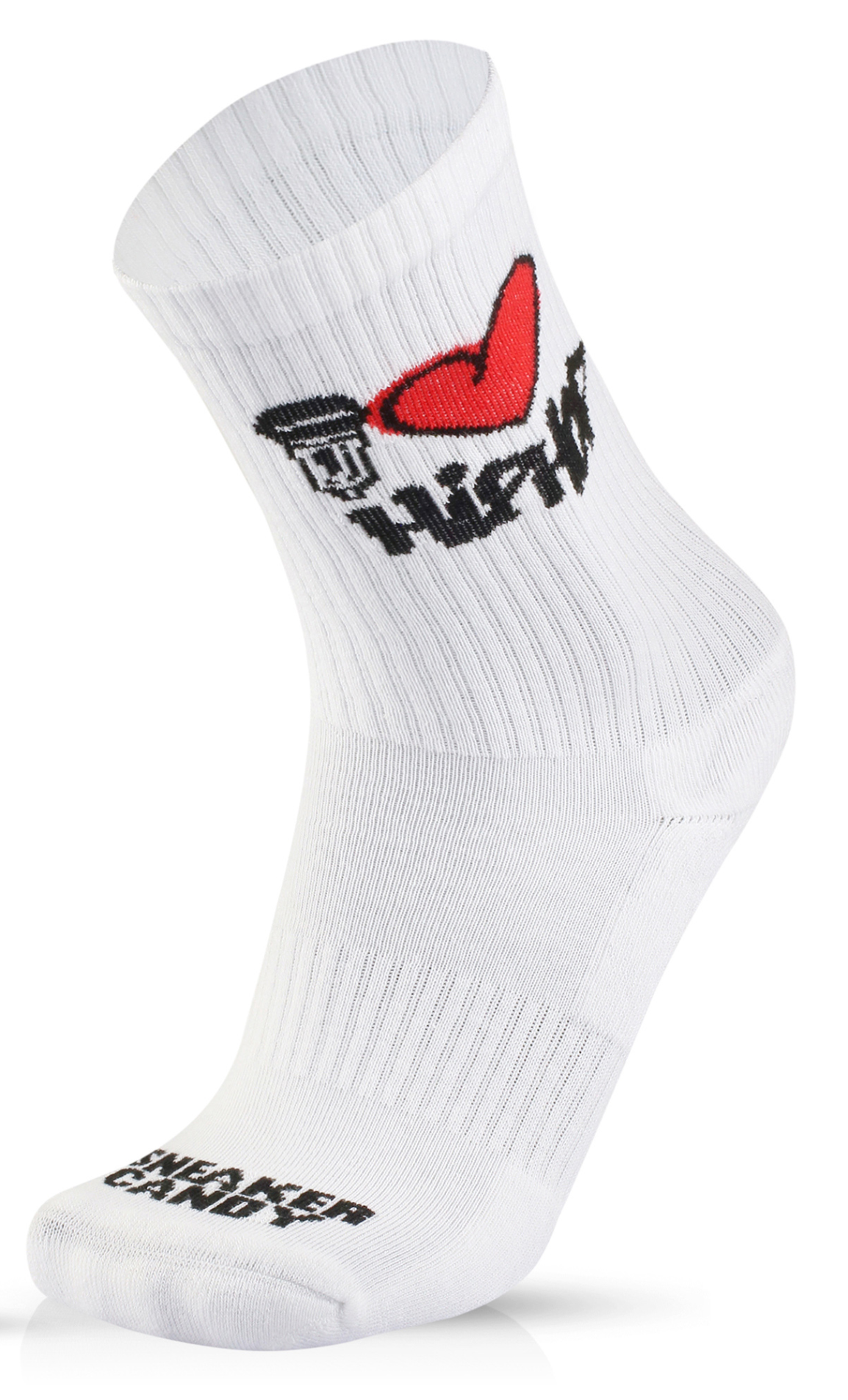 "I Love Hip Hop" White and Red Socks