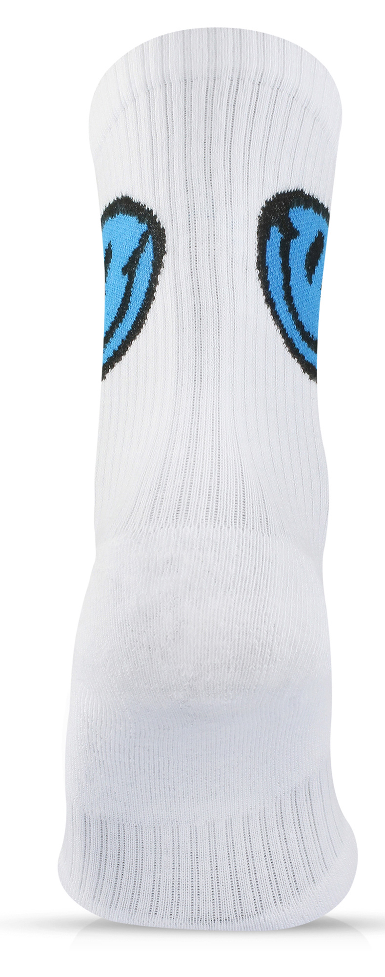"Smiley Face" White and Blue Socks